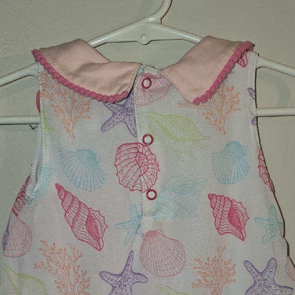 Pink and Multicolor Seashell Print Baby One Piece Summer Romper Size 18 Mo LOT D - Picture 4 of 6